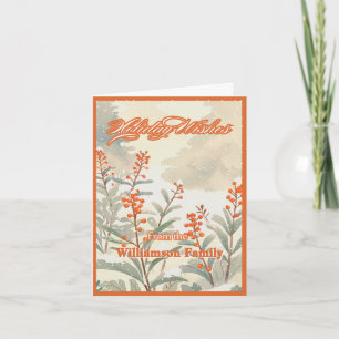Holiday Wishes Christmas Winter Orange Berries  Card