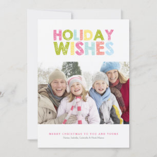 HOLIDAY WISHES Colourful Chalk Card