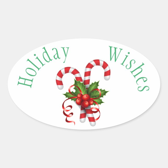 Holiday Wishes Envelope Seal Stickers (Front)