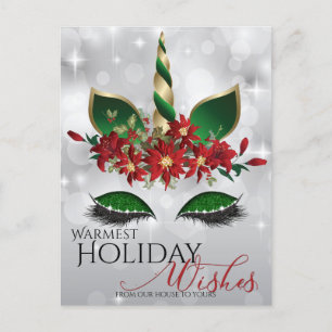 Holiday Wishes Festive Unicorn Face