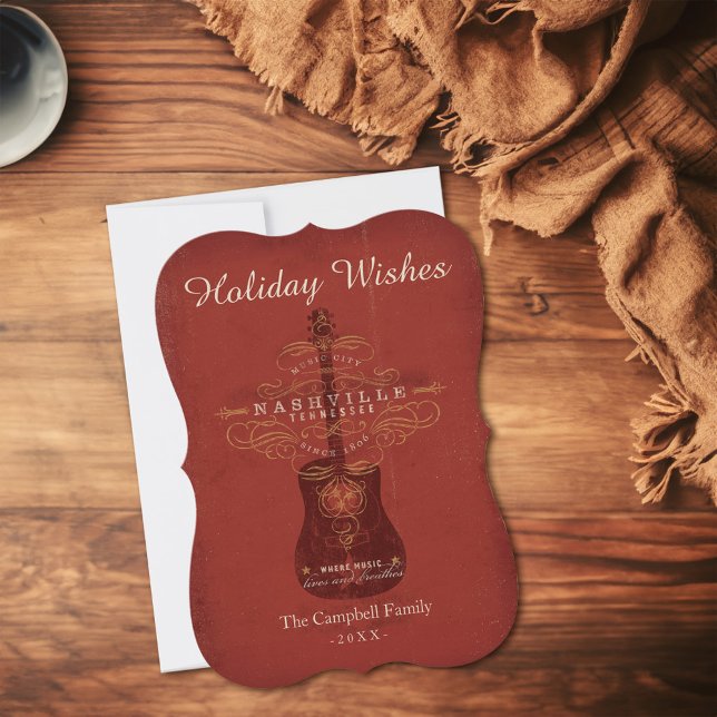 Holiday Wishes from Nashville Card (Card on table)