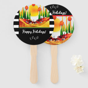 Holiday within the Pines! Hand Fan