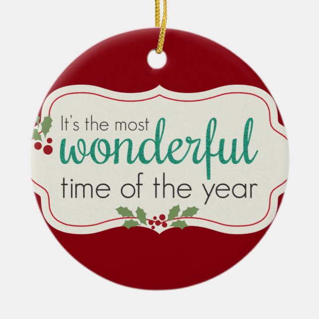 Holiday Wonderful Ceramic Tree Decoration (Front)