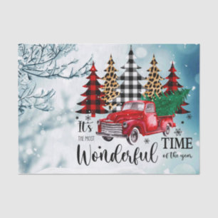 Holiday Wonderful Time of the Year Vintage Truck  Tissue Paper