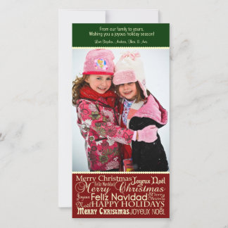 Holiday Words Collage Christmas Photo Card