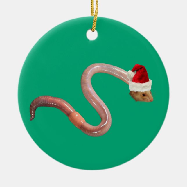 Holiday worm ceramic tree decoration (Front)
