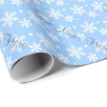 Holiday Wrapping Paper Blue Snowflake Gift Paper<br><div class="desc">Christmas Wrapping Paper Personalised Holiday Gift Paper Your Name Here Decor Beautiful Nondenominational Snowflake Wrapping Paper Blue & White Holiday Gift Paper Customisable Accessories for Men Women Home & Office Nondenominational Christmas Paper Personalised Yule Wrapping Paper Traditional Christmas Accessories Snowflake Wrapping Paper for Nonsecular Hanukkah Wrapping Paper, Christmas, Birthdays, Anniversaries...</div>