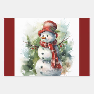 Holiday Wrapping Paper Flat Sheet Set of 3