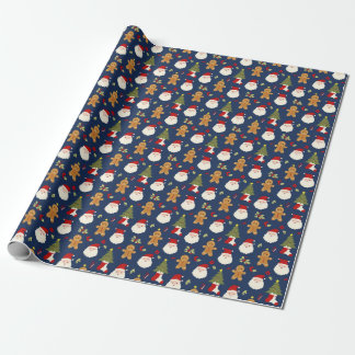 Holiday Wrapping paper Santa and Gingerbread men 