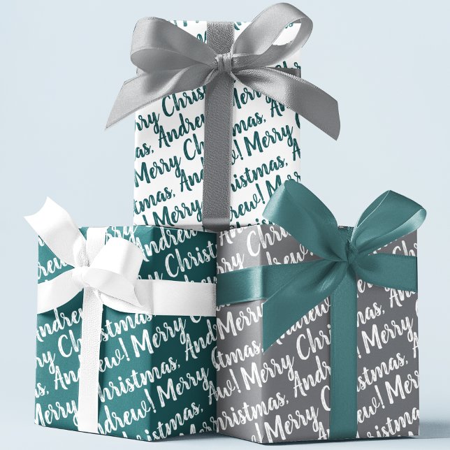 Holiday Wrapping Paper Set of 3 Sheets (Celebrate someone special this holiday with these personalized Christmas wrapping paper sheets! )