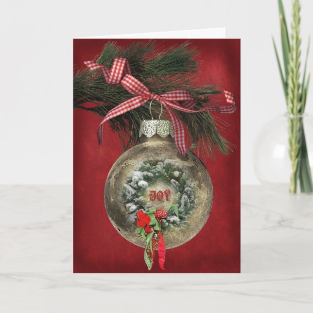 Holiday Wreath in Ornament Card (Front)