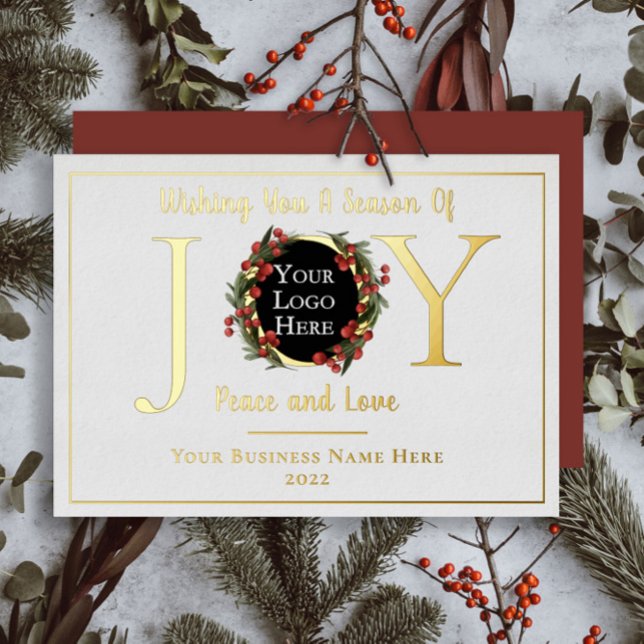 Holiday Wreath Joy Peace and Love Business Logo (Creator Uploaded)