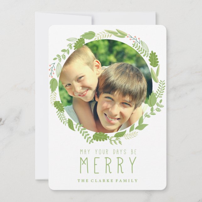 HOLIDAY WREATH | MODERN HOLIDAY PHOTO CARD (Front)