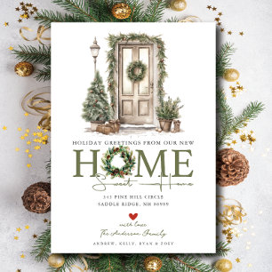 Holiday Wreath New Home Moving Announcement