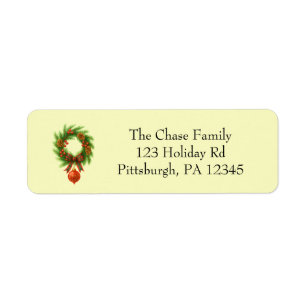 Holiday Wreath return address