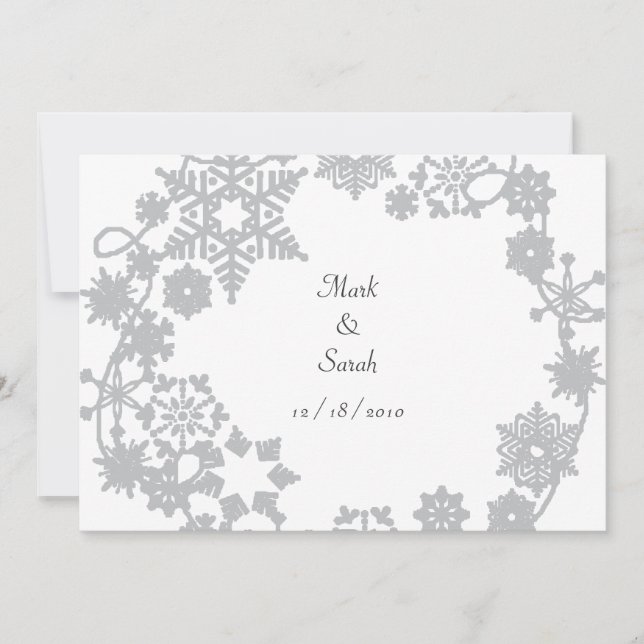 Holiday Wreath Silver Invitation (Front)