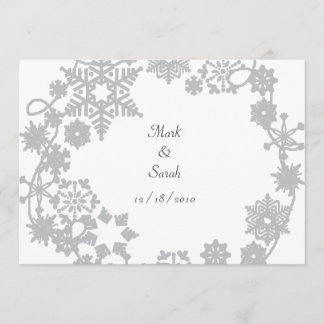 Holiday Wreath Silver Invitation
