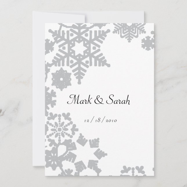 Holiday Wreath Silver P Invitation (Front)