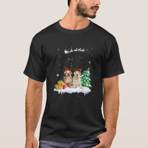 Holiday Xmas Light Santa Bulldog Dog Christmas Tre T-Shirt