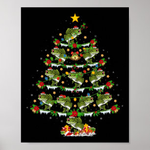 Holiday Xmas Lighting Santa B Fish Christmas Tree  Poster