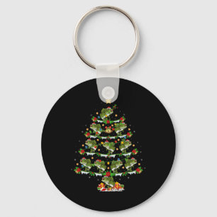 Holiday Xmas Lighting Santa Bass Fish Christmas Tr Key Ring