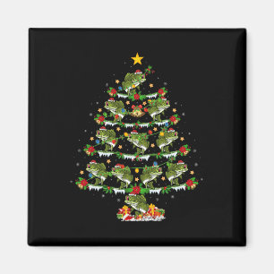 Holiday Xmas Lighting Santa Bass Fish Christmas Tr Magnet