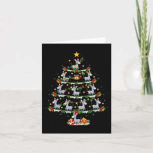 Holiday Xmas Lighting Santa Donkey Christmas Tree  Card