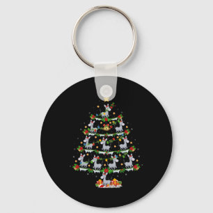 Holiday Xmas Lighting Santa Donkey Christmas Tree Key Ring