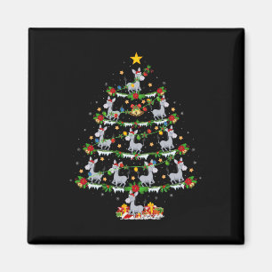 Holiday Xmas Lighting Santa Donkey Christmas Tree  Magnet