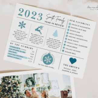 Holiday Year In Review Infographic Christmas Card