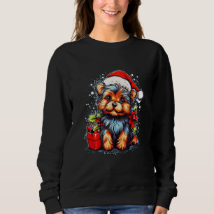 Holiday Yorkshire Terrier Cute Christmas Dog Desig Sweatshirt