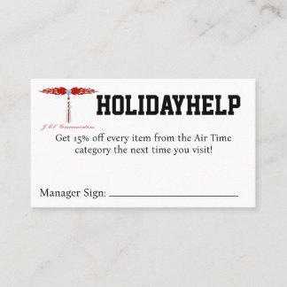 HOLIDAYHELP Coupon Business Card