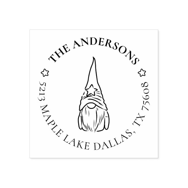 Holidays Christmas gnome Family Return Address Rubber Stamp (Imprint)