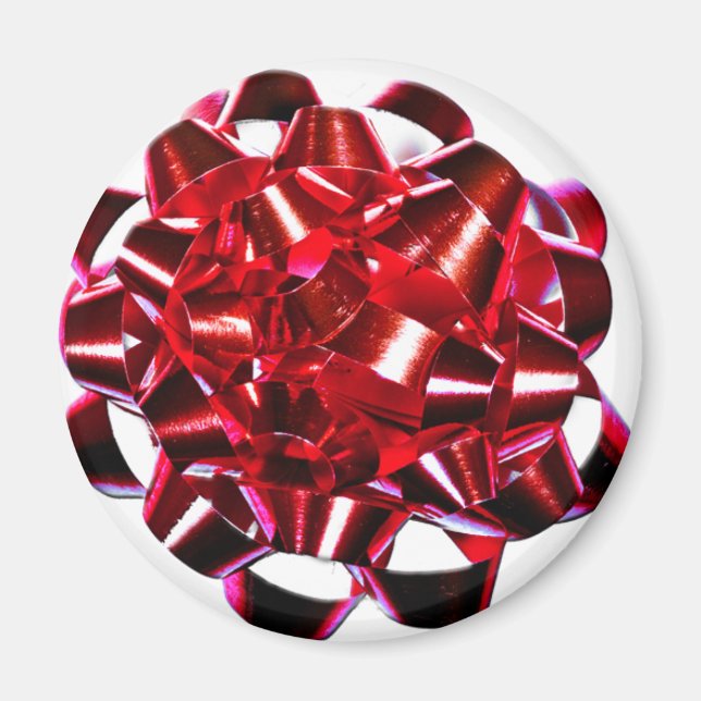 Holidays Christmas Winter Present Red Bow Magnet (Front)