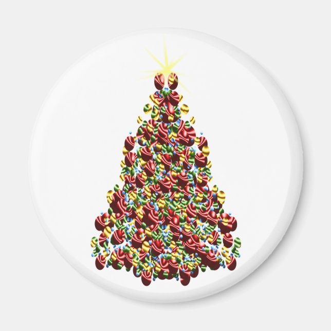 Holidays Christmas Winter Tree Decorated Magnet (Front)