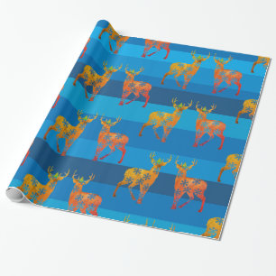 Holidays Deer Snowflakes  Wrapping Paper