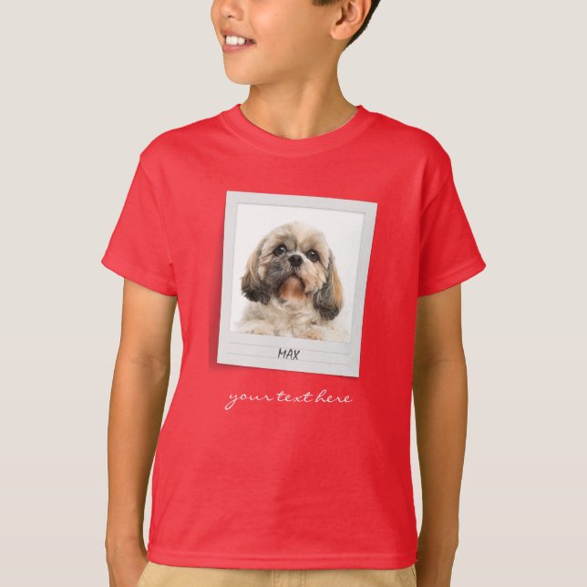 Holidays Dog Birthday Photo Frame Personalised T-Shirt (Front)