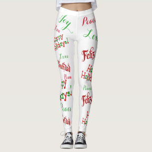 Holidays Feliz Navidad Print Womens Leggings