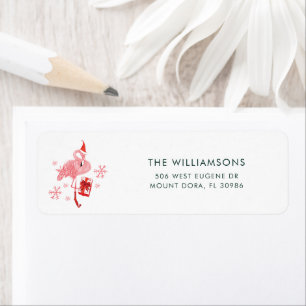 Holidays Flamingo Christmas Return Address