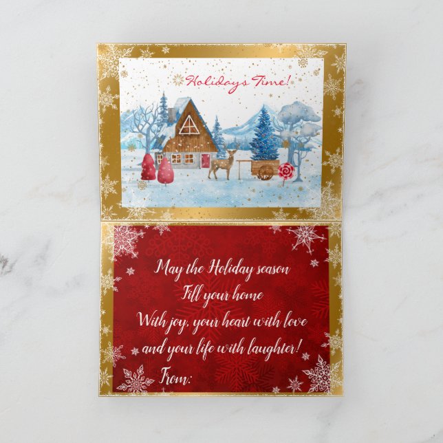Holidays Landscape Customise Holiday Card (Inside)