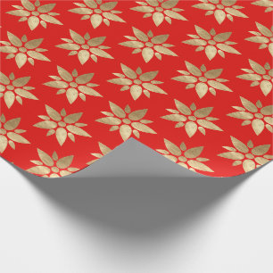 Holidays Merry Chrismas Bright Red Golden Stars Wrapping Paper