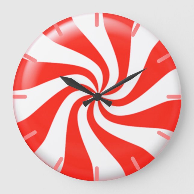 Holidays Mint Candy Custom Large Clock (Front)