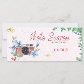 Holidays photo session voucher, gift card