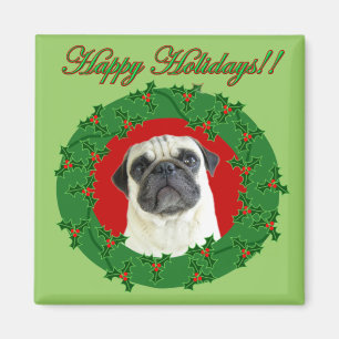 Holidays pug magnet