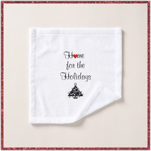 Holidays Red Heart & Tree Wash Cloth