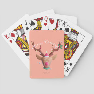 Holidays Reindeer Merry Christmas  Playing Cards