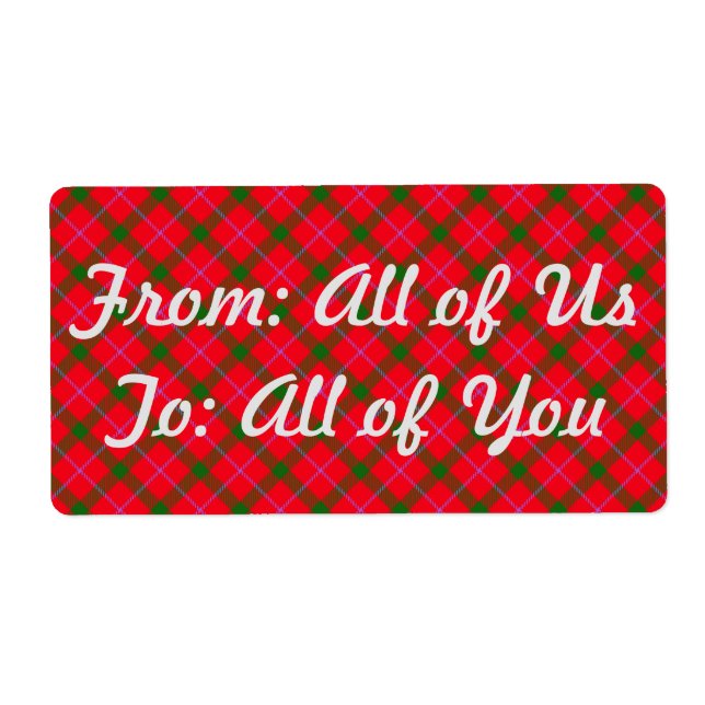 HolidayZ Plaid / Tartan - Gift Labels for Wrapping (Front)