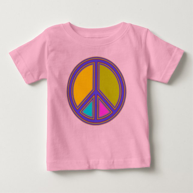 holiES - colourful PEACE sign + your ideas Baby T-Shirt (Front)