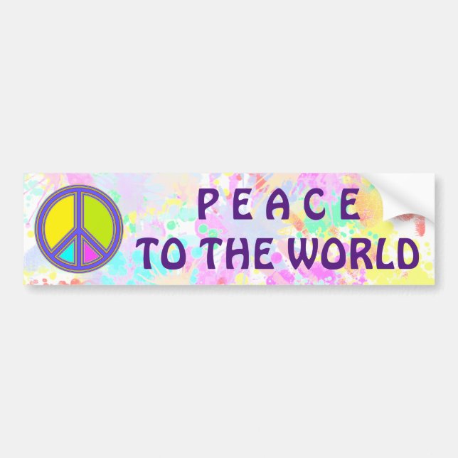 holiES - colourful PEACE sign + your ideas Bumper Sticker (Front)