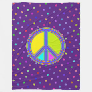 holiES - colourful PEACE sign + your ideas Fleece Blanket